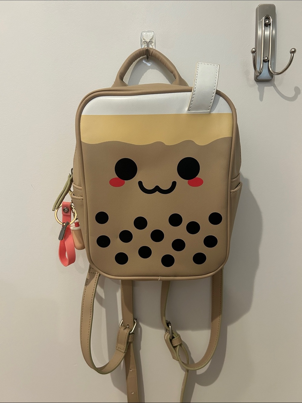 Cute Bubble Tea Kids Backpack - Tan